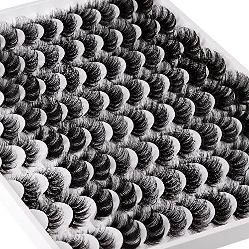 6 Style False Eyelash Set - 48 Pairs Dramatic Wispy Mink Fake Lashes Bulk