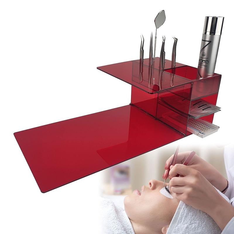 Lash Pillow Shelf Organizer - Red Acrylic Eyelash Extension Display Shelf Stand