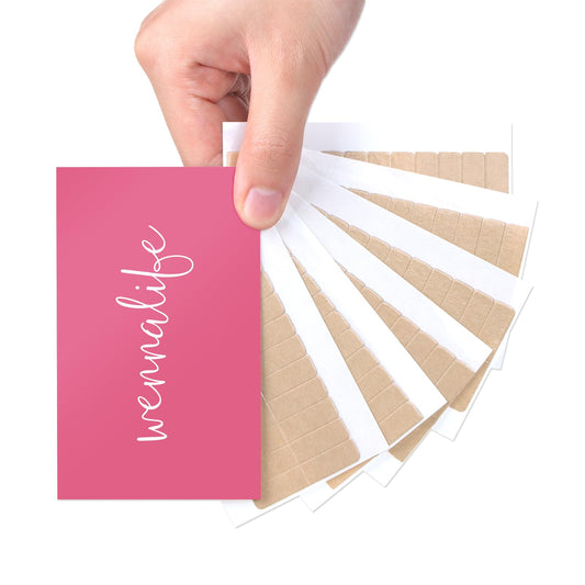 WENNALIFE Hair Extension Double Sided Replacement Tape Tabs, No Residue Transparent for Tape in Extensions, 72pcs 1.6x0.3 Inch/Piece