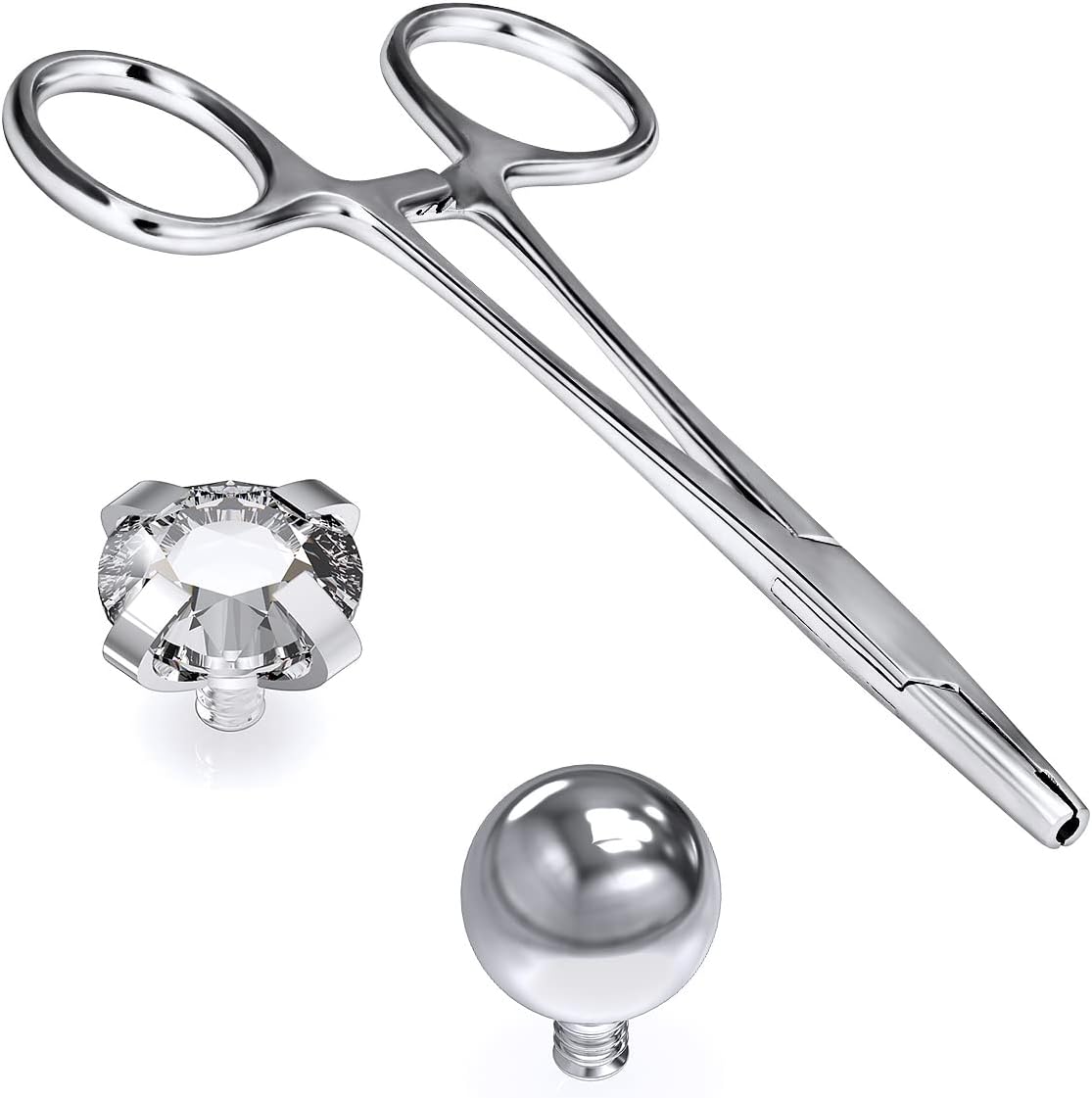 316L Surgical Steel Body Piercing Tools Kit - 9 Styles for Nose, Septum, Lip, Tongue & More