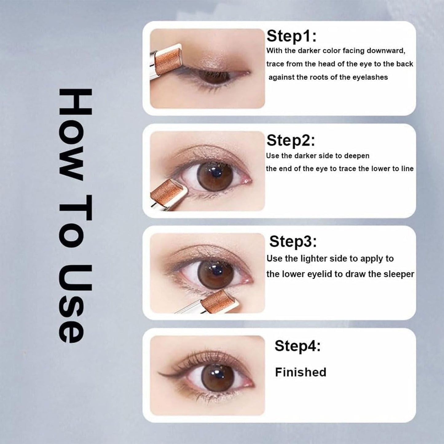 XIRUJNFD Roseionly Waterproof Gradient Shimmer Eye-Shadow Stick, Waterproof & Long-Lasting Eye Shadow Pencil, Three-Color Glitter Gradient Eyeshadow, Eyeshadow Shadow Pen Stick (04#*1)