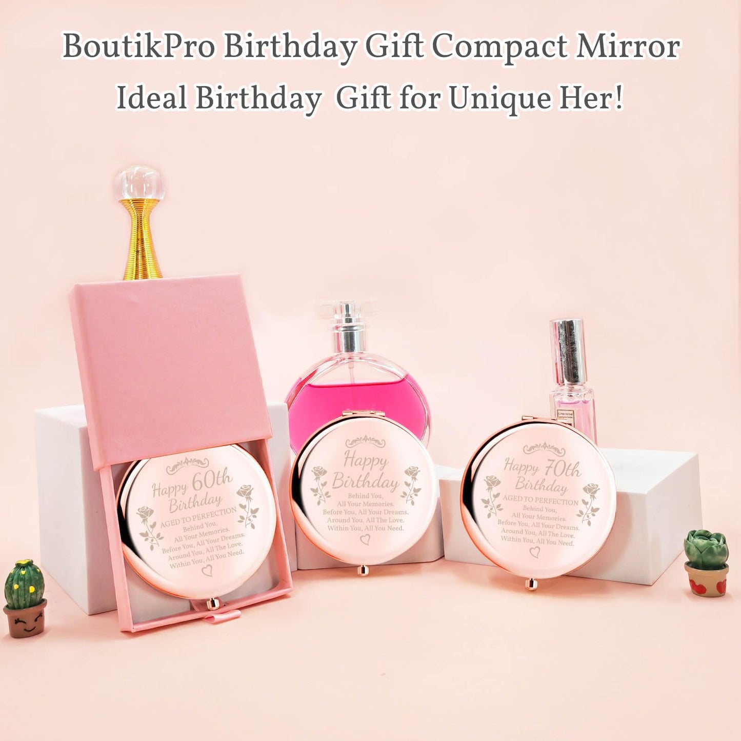 boutikpro Birthday Gifts for Women Makeup Mirror 10th-85th Birthday Gifts for Sister Mom BFF Daughter Grandma Granddaughter - Milestone Birthday Presents 2-in-1 Compact Mirror (20th Birthday)