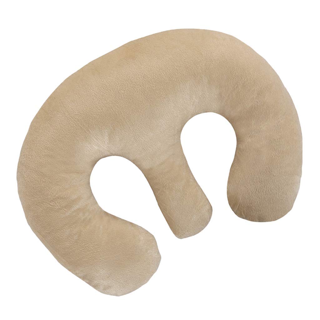 Beauty Salon Breast Pillow Feminine Bolster Breast Pillow for Massage Table, Massage Face Cradle Rest Pillow for SPA Salon, Soft Cotton Fabric - Beige