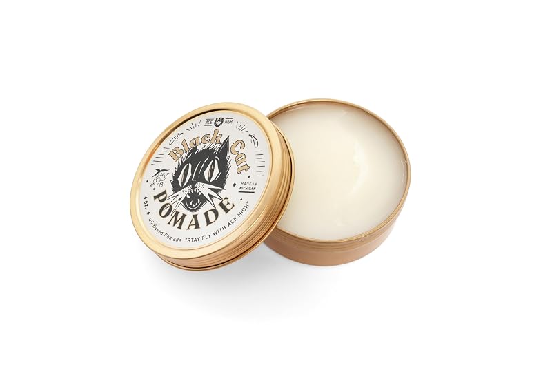 Ace High Black Cat Pomade for Men – Firm Hold, High Shine, Oil Based 4 oz