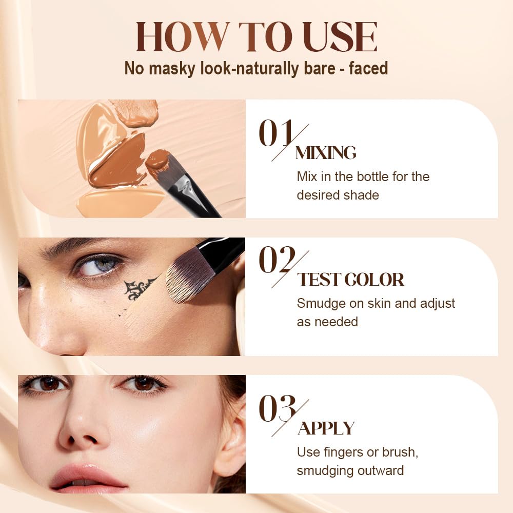 Tattoo Cover Up Makeup Waterproof, 2 Colors Tattoo Concealer, Sweatproof Tattoos Concealers for Scars, Spots, and Vitiligo (2 Colors Tattoo Concealer)