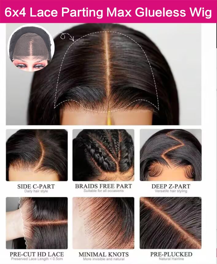 20 Inch Glueless Human Hair Lace Front Wigs with HD Transparent Closure - Pre Plucked & Pre Cut, 180 Density, Straight Style