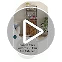 Bakers Rack with Power Outlet and Trash Can Storage - Kitchen & Dining Organizer