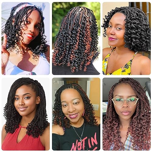 Wavy Senegalese Twist Crochet Hair 24 Inch - 8 Packs Pre Looped for Black Women Variation of 1B / 24 Inch
