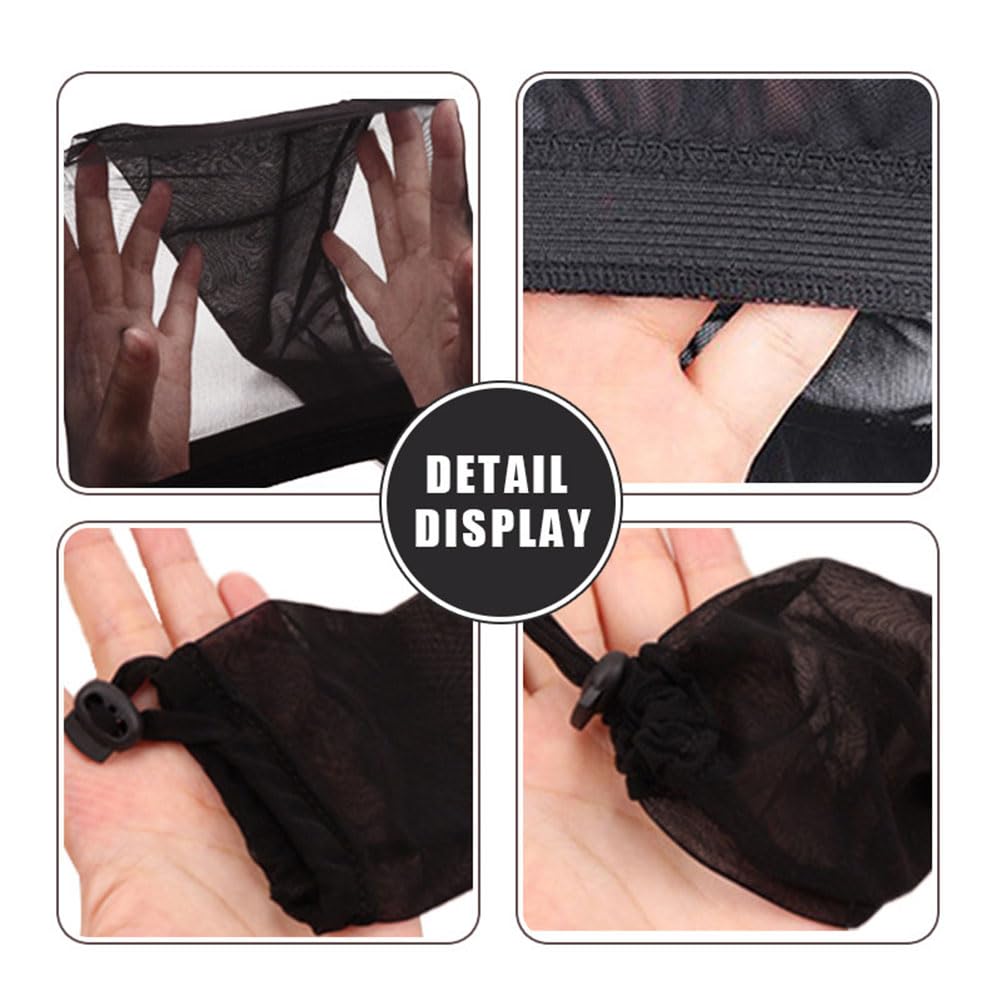 Hair Weave Sleeve for Locs with Drawstring, Women Loc Sleeve for Dreadlocks With Elastic Band, Fashionable Design - Haircare, Lightweight & Stretchable, Extra-Wide (1Pc Pink+1Pc Black+1Pc Blue)