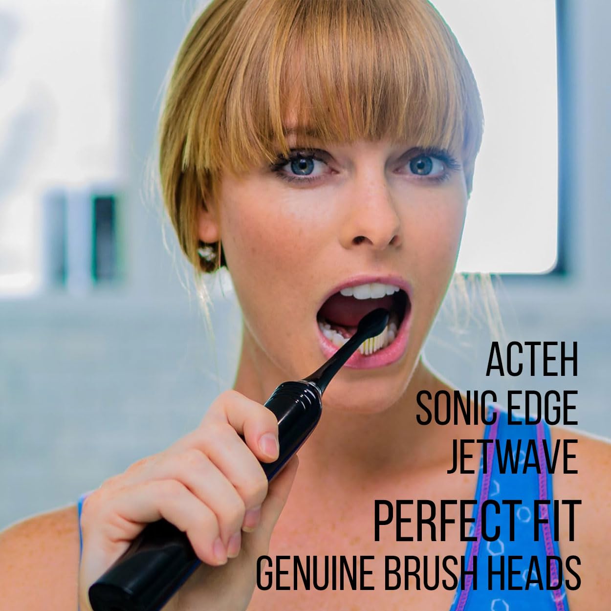 Acteh Sonic Edge JetWave Toothbrush Replacement Heads - 12 Pack | Premium Original Genuine | Compatible with Acteh Sonic Edge & JetWave Brushes