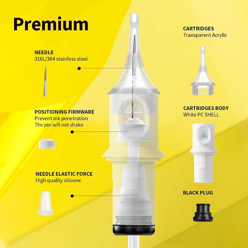 Tattoo Cartridge Needle 12 Round Liner X-Taper 50Pcs Membrane EN05S-50-1207RL