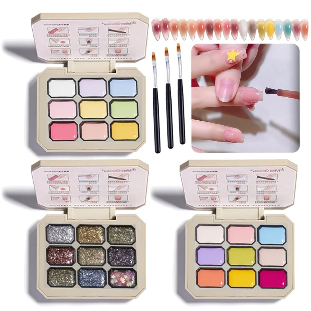 Creamy Colorful Nail Polish Set,Solid Nail Gel Polish Palette,Long Lasting Solid,for Women&Girls&Friend DIY Home (H)