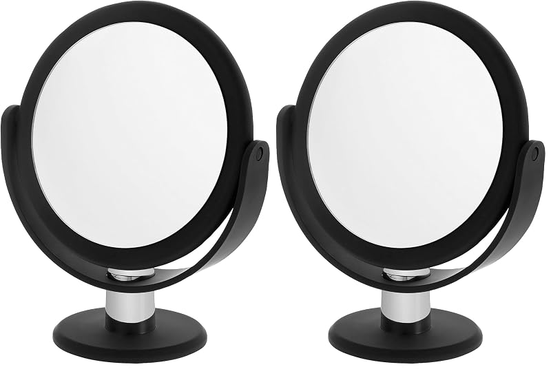 Danielle Soft Touch 10x Vanity Mirror, Round, Pack of 2 – 9 Inch x 6.75 Inch