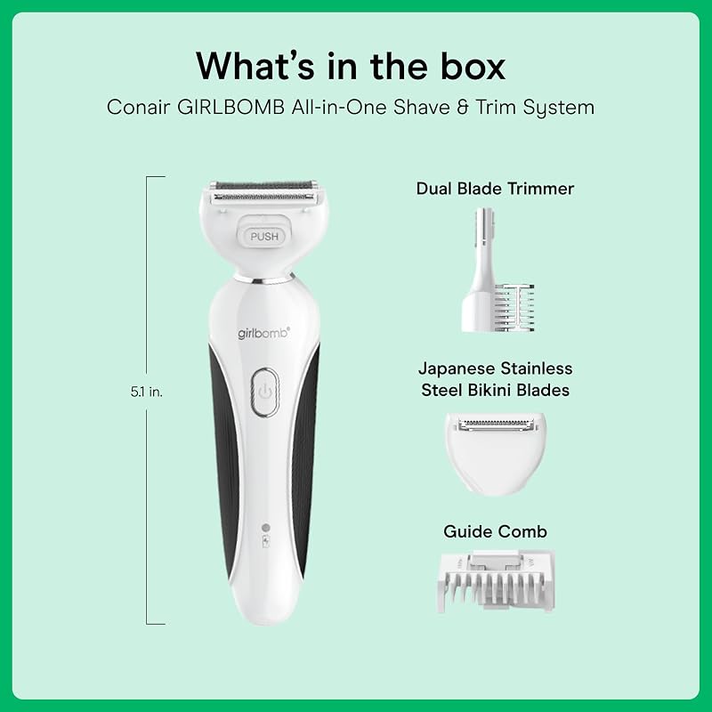 All-in-One Shave & Trim System for Women – Cordless Face & Body shaver, 75-Minute Runtime