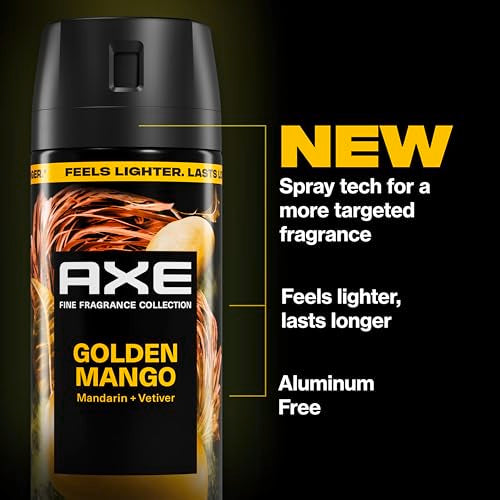 Men's Tropical Mango Body Spray - Long-Lasting Fragrance, 3 Pack