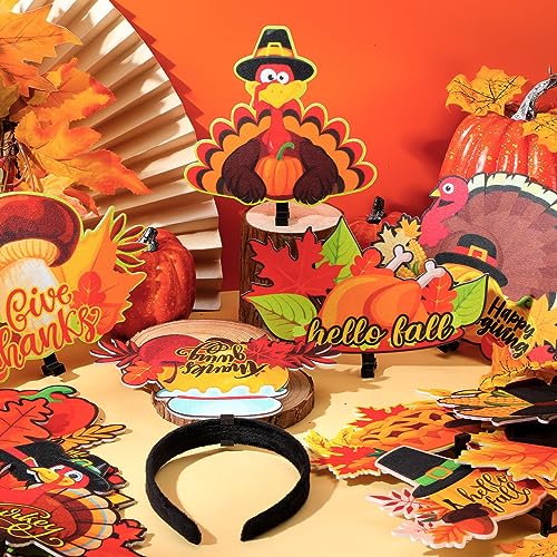 Thanksgiving Turkey Headbands Party Costume Set - 12 Pieces