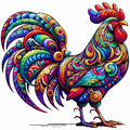 6 Sheets Temporary Tattoos Bright Rooster Temporary tattoo Neck Arm Chest for Women Men Adults
