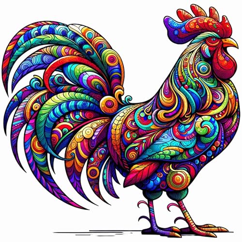 6 Sheets Temporary Tattoos Bright Rooster Temporary tattoo Neck Arm Chest for Women Men Adults