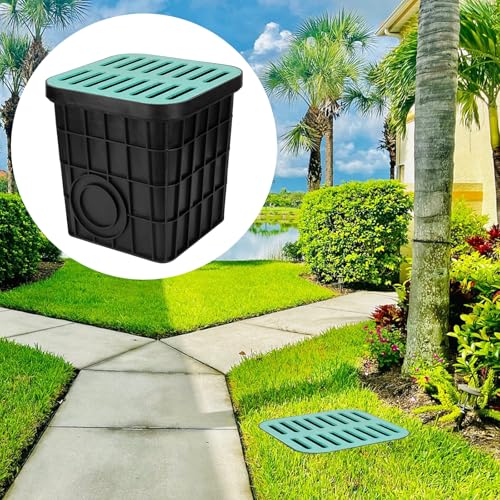 Large 15x15x15 Inch Drain Catch Basin with Fiberglass Grate for Yard Drainage