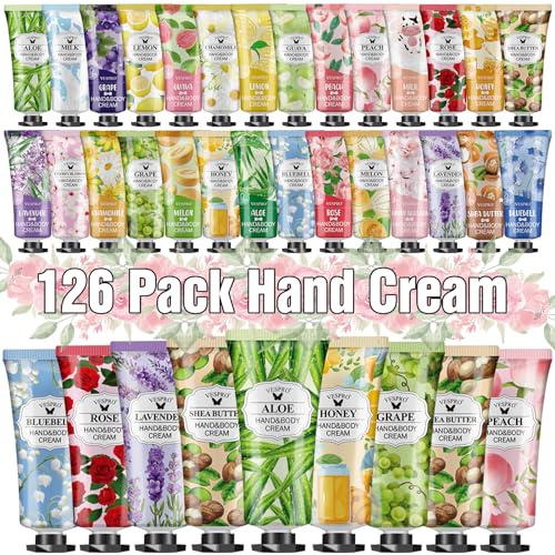 C-126 Pack Hand Cream Sets - 14 Scents Mini Travel Lotion for Dry Hands & Gifts