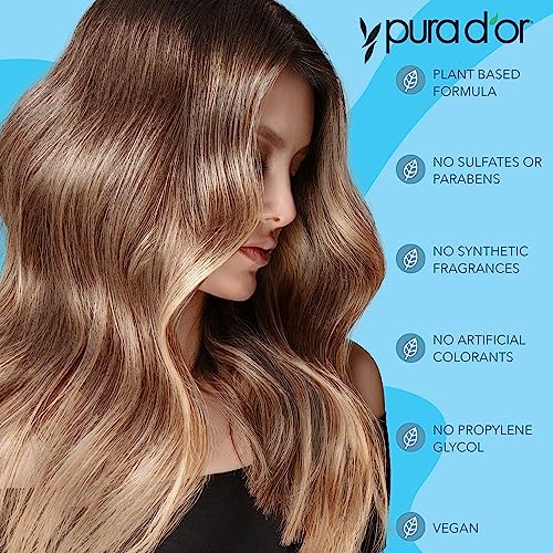 PURA D'OR Scalp Therapy Shampoo Hydrates & Nourishes Scalp Care Shampoo For Itchy Flaky-Scalp Tea Tree,Peppermint,Patchouli,Cedarwood,Clary Sage,Argan Oil 16oz(Packaging may vary)(00602)(Pack of 2)