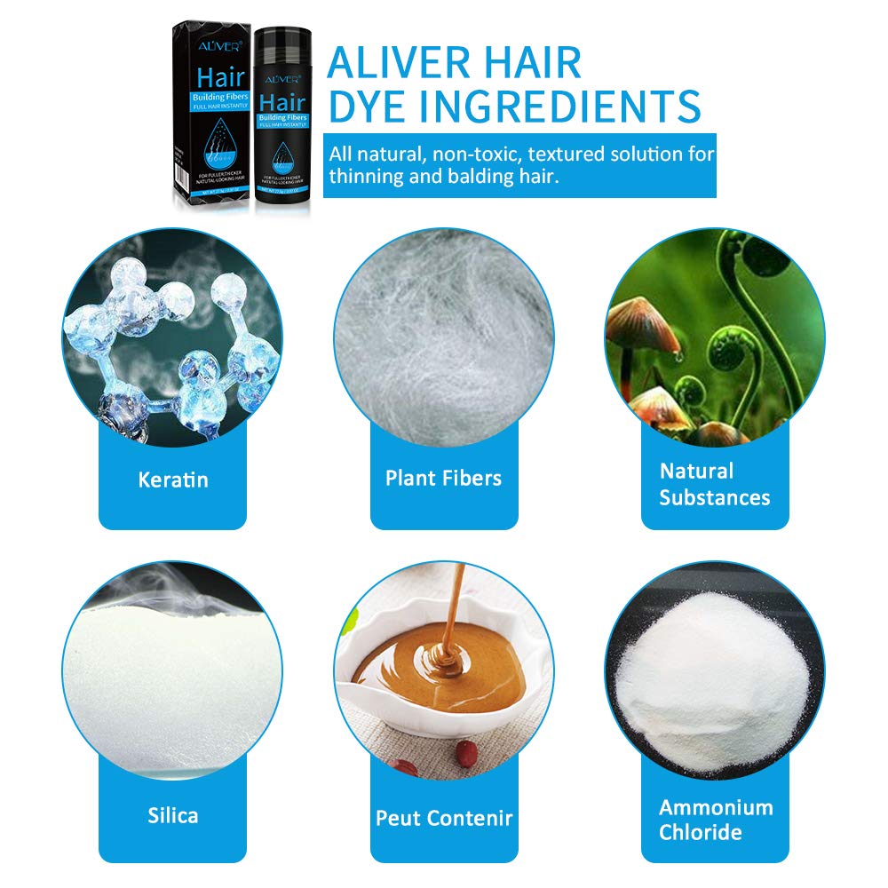 Hair Fibers for Thinning Hair With Spray,Undetectable Natural Formula,Thicker Fuller Hair in 15 Seconds,Instantly Conceal & Thicken Thinning or Balding Hair Areas,For Men&Women，Black