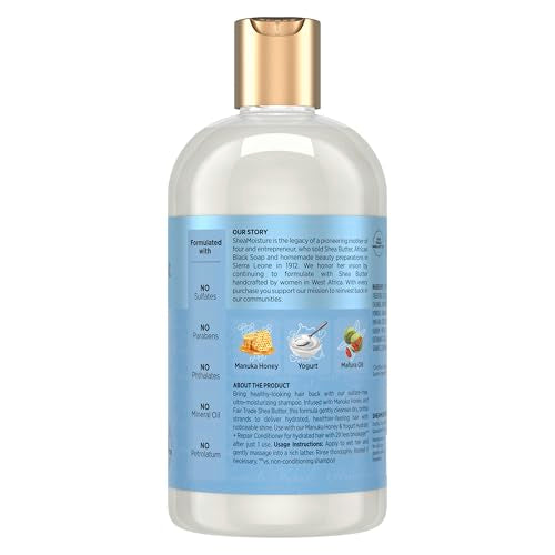 Shea Moisture Shampoo Hydrate and Repair for Damaged Hair with Manuka Honey and Shea Butter 13 oz