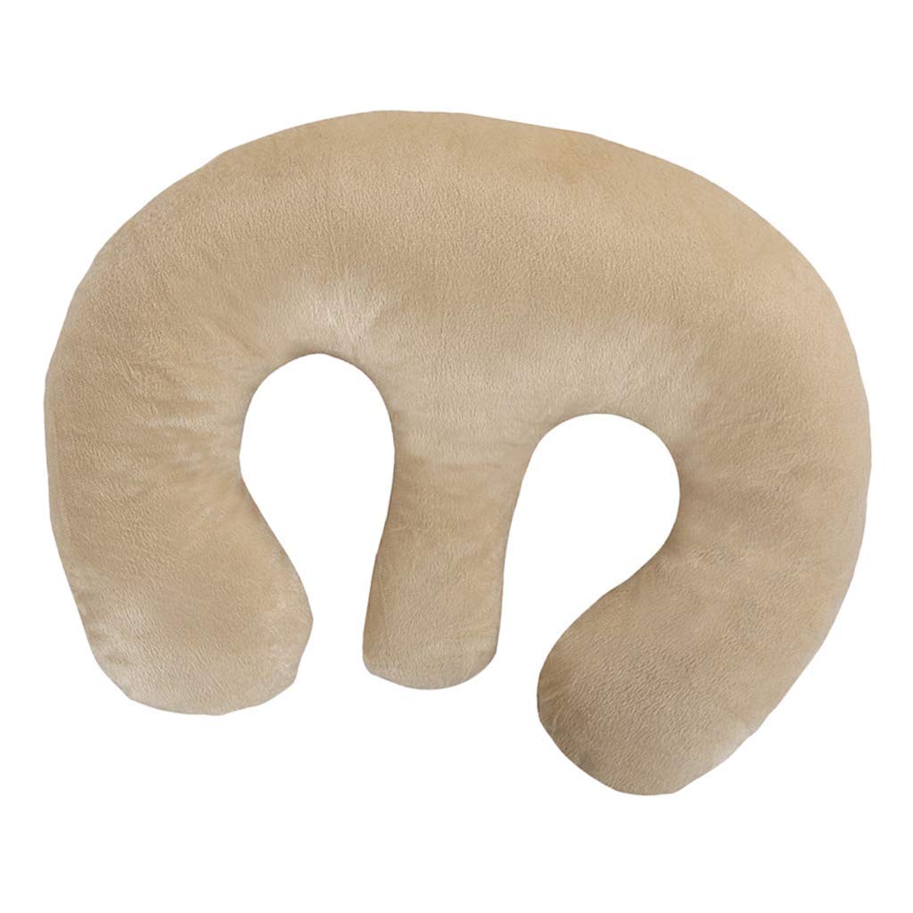 Beauty Salon Breast Pillow Feminine Bolster Breast Pillow for Massage Table, Massage Face Cradle Rest Pillow for SPA Salon, Soft Cotton Fabric - Beige