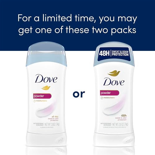 Dove Powder Invisible Solid Antiperspirant Deodorant 2.6 oz Pack of 6 - Women