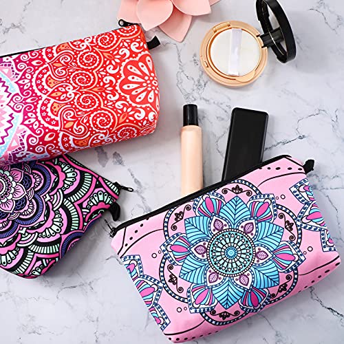 Sanwuta 12 Pieces Cosmetic Bags Makeup Bags Printed Roomy Toiletry Bag Waterproof Beauty Bag Organizer Pouches with Zipper Makeup Accessories for Women(Classic Style)