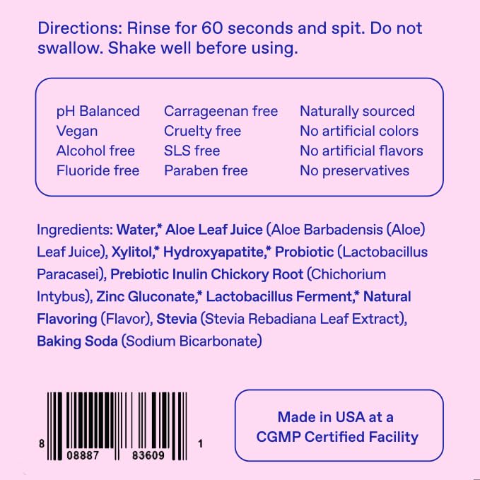 Probiotic Mouthwash with Mint & Natural Ingredients - Oral Freshness & Gum Support