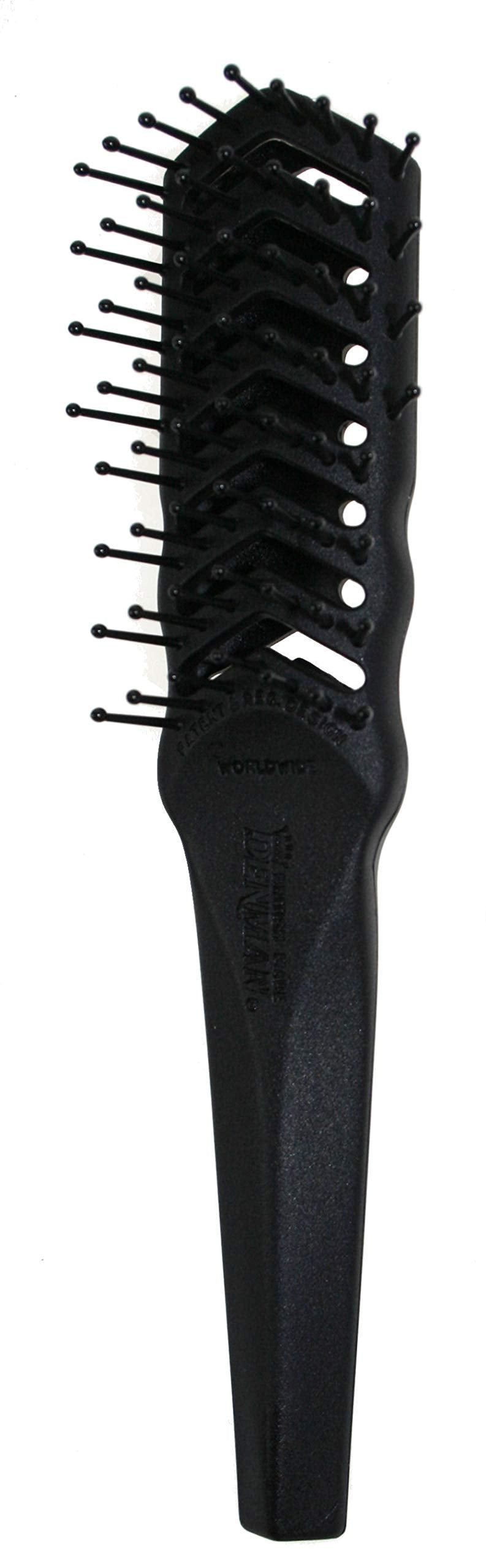 Denman D100 Flexible Vent Brush for Blow Drying - Styling Hair Brush for Wet Dry Curly Thick Straight Hair - For Women and Men (Black)