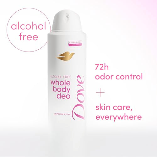 Dove Whole Body Deodorant Spray for Women Gardenia Breeze 4 oz Pack of 2