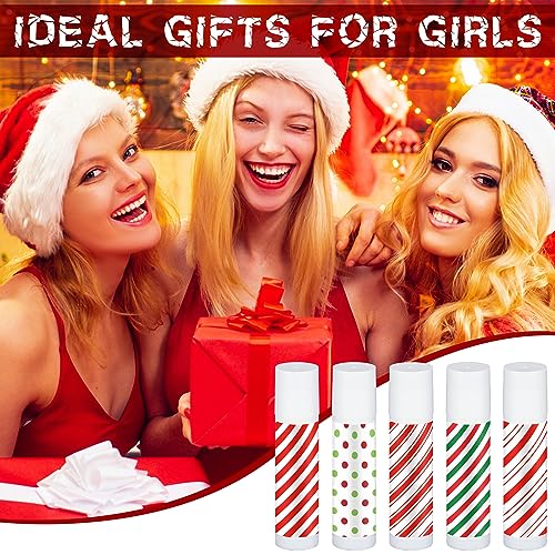 Christmas Lip Balm Set - 100 Pcs Candy Cane Stripes Holiday Moisturizers