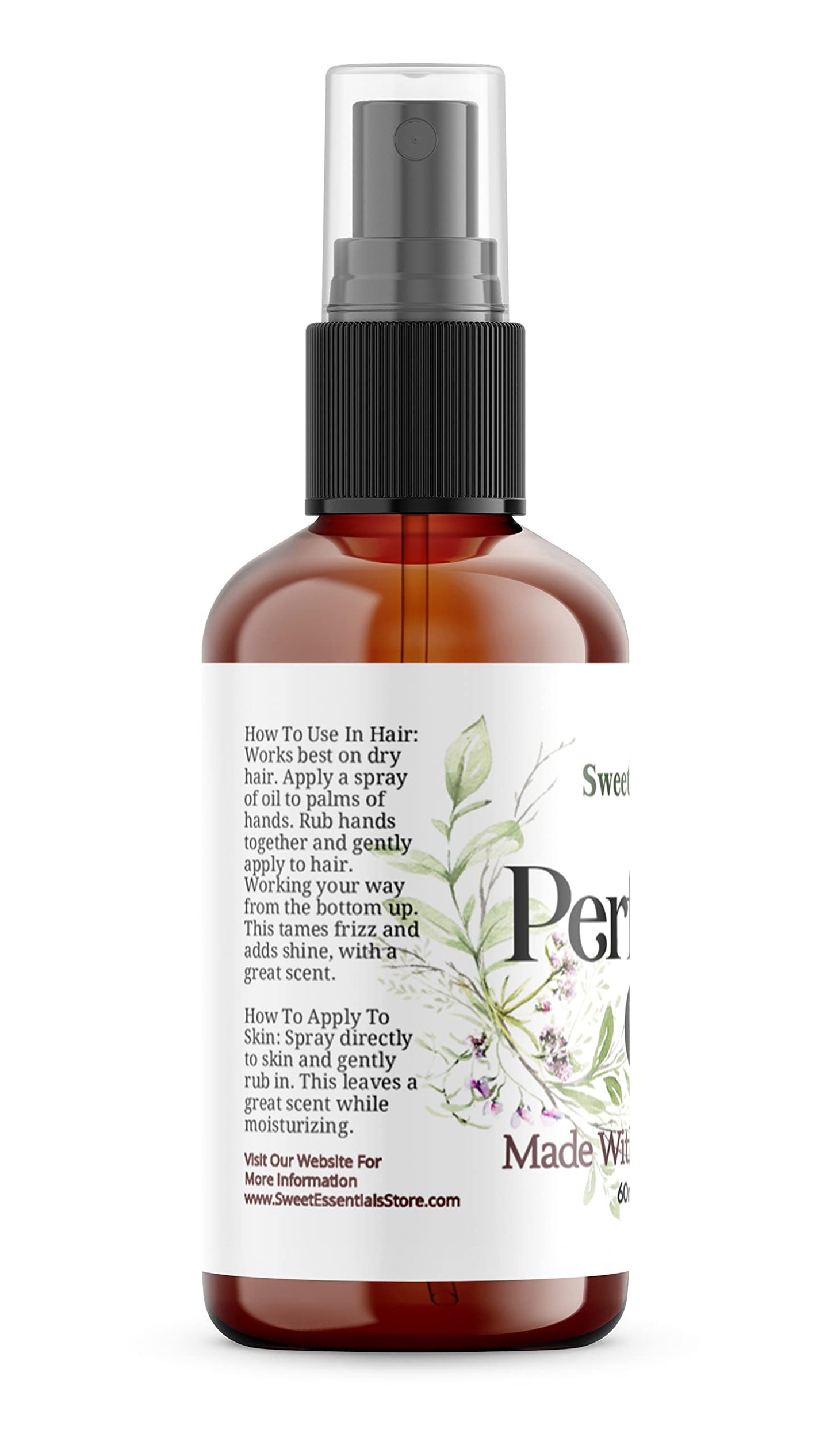Sweet Essentials BACCARAT ROUGE-540 - (MFK Type), Fragrance - Perfume Oil, Made with Organic Oils, 2oz, Spray on Perfume Hair & Body Oil - Alcohol, Silicone & Preservative Free