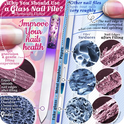 Gladzy Czech Glass Nail File Set - All-in-One Manicure & Pedicure Kit