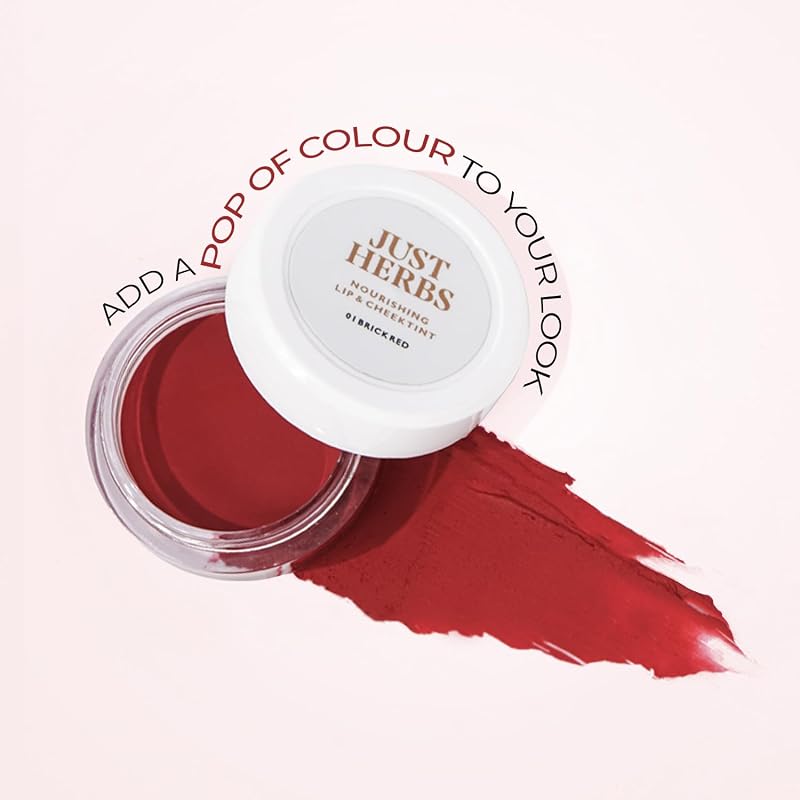 Just Herbs 3-in-1 Lip & Cheek Tint, Creamy Matte – Pale Pink (0.14 fl oz)