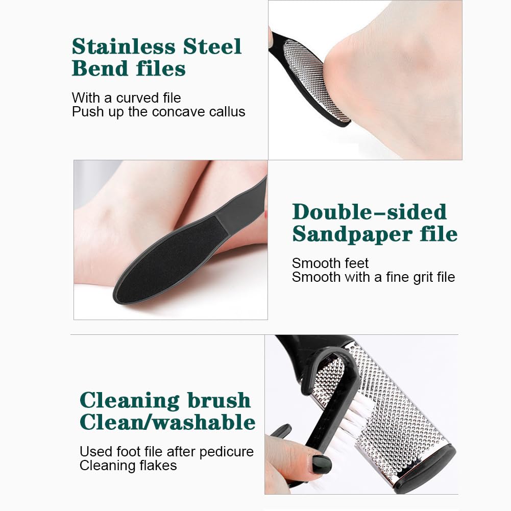 10 in 1 Pedicure Set for Feet, Professional Pedicure Foot Spa Set, Stainless Steel Foot Care Kit, File Callus Remover, Rasp Dead Skin Remover