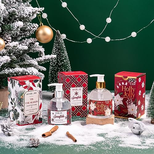 ROMIIE ZOI Christmas Liquid Hand Soap with Gift Box - 260ml/ 9 fl. Oz - Variety Pack of 3£¨Scottish Tartan£¬Holly Jolly,' Tis The Season£©