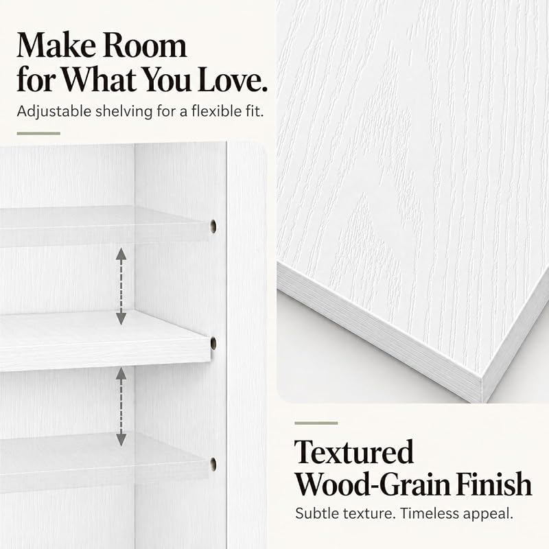 3-Tier Bookshelf, Small White Bookcase — 11.4"D x 24.6"W x 38"H — Variation: White+3-tier