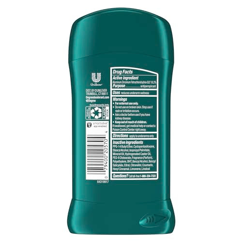 Degree Men Cool Comfort Antiperspirant Deodorant Stick - 2.7 oz. Pack of 6