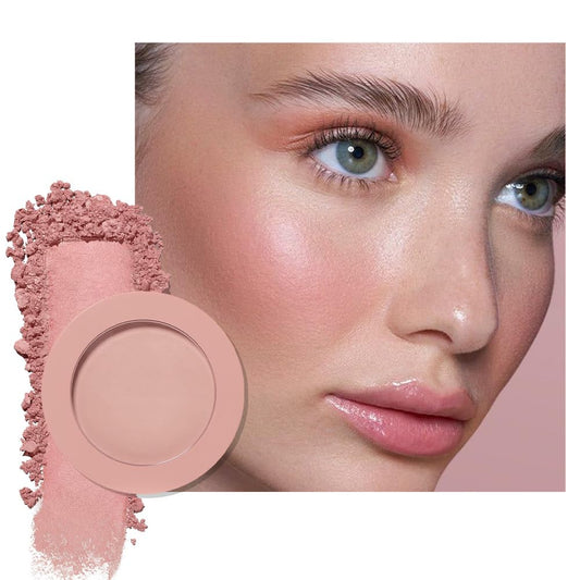 HHLTOH Single Dusty Rose Pink Matte Powder Blush Palette Face Makeup, Blush for Looks Younger Cheeks, Monochrome Cream Blushes Lightweight Long Lasting, Blush for Women All Skin Tones Paleta de, 04