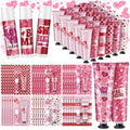Loopeer 36 Sets Valentine's Day Hand Cream Lip Balm Gifts Bulk Galentine's Day Gift Valentine Party Favor Moisturizing Heart Hand Lotion Bulk Mini Dry Cracked Care Cream for Women Teacher Coworker