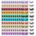 FARRED Wholesale False Lashes 100 Pairs 10 Styles Medium Length Vegan Eyelashes Fluffy Volume Strip Lashes Bulk 10 Portable Boxes Fake Eyelashes Mixed Natural Look 3D Faux Mink Lashes (mix 100pair)