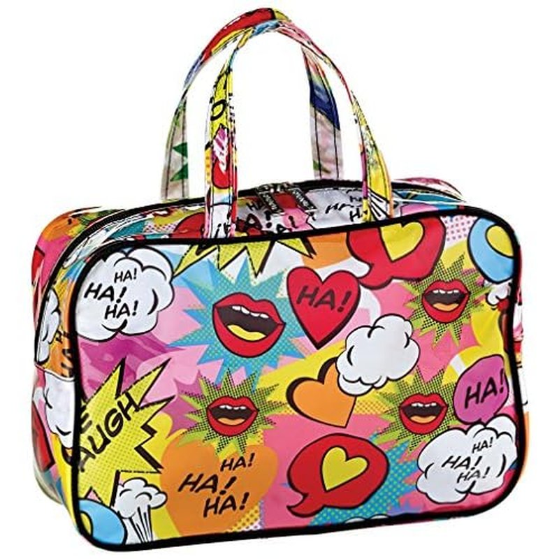 iscream 'Love 2 Laugh' 12.25" x 8.25" Double Handle Zippered Cosmetic Bag