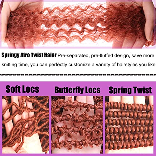 24 Inch Afro Twist Hair Extensions - 8 Packs Wine Red Synthetic Crochet Braids