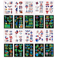 80PCS Luminous Temporary Tattoos,American Flag Red White and Blue Decor, Fourth of July,USA Party Favors,Memorial Day,Independence Day,Labor Day Decorations Glow Party Supplies