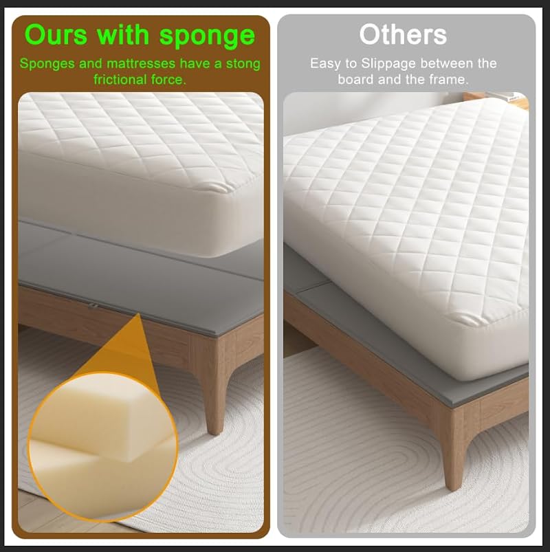 Grey King Size Bunkie Board - Heavy Duty Non-Slip Mattress Support