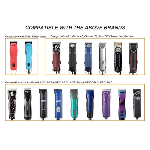Size3-1/2 Professional Detachable Replacement stainless steel Blades set,compatible with Andis AGC,BDC,BGC,MBG Series,oster Classic 76/Star-Teq/Power-Teq Clippers£¬Cut Length 3/8-Inch(9.5mm) black