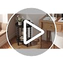 2-Tier Round Side Table with Storage Shelf Black Spindle Legs
